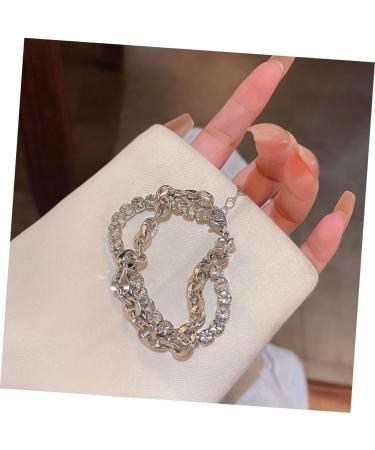 PACKOVE 2pcs Rhinestone Bracelet Wrist Bracelet Delicate Bracelet Girls Bracelet Women Bracelets Layering Bracelets Chain Bracelet Personalized Bracelet Charm Alloy Miss Chained - Buy Online on SooperMarket.com