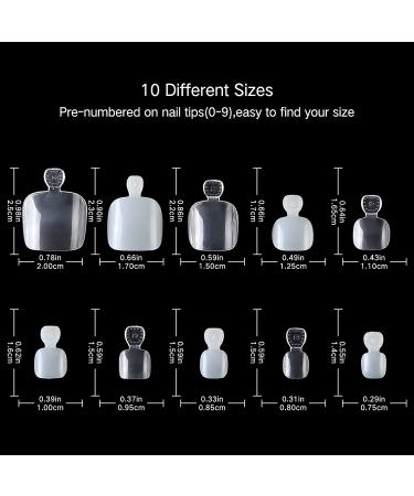 AORAEM 1000PCS False Toenails - Clear and Natural Full Cover Press On Toe Nails - 10 Sizes with Box for Acrylic Tips and Nail Art - Buy Online on SooperMarket.com