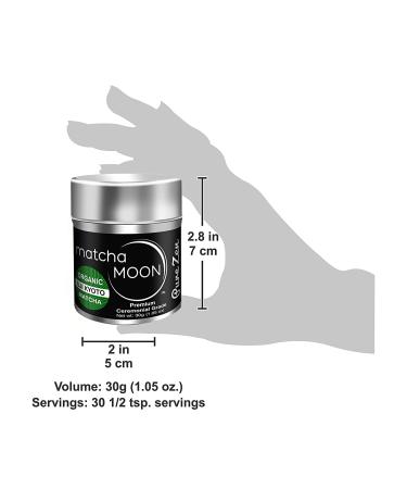 Matcha Moon - Organic Ceremonial Grade Japanese Matcha Green Tea Powder from Uji Kyoto Japan - USDA Certified - 30g Tin - Pure Zen - Buy Online on SooperMarket.com