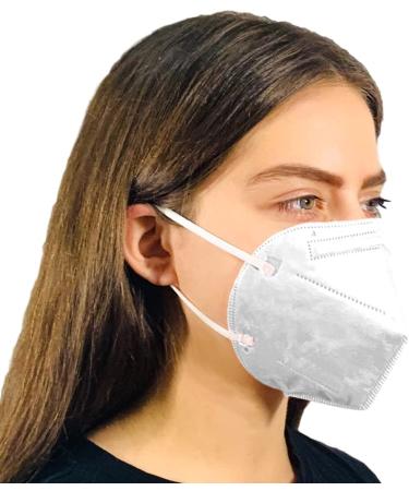 5-Layer Disposable Face Mask Made in USA | 95%+ Filtration | Comfortable Ear Loop | Soft Touch Material | 10 Units (White) - Buy Online on SooperMarket.com