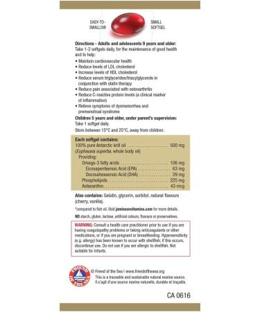 Jamieson Omega Complete Super Krill 500mg 60's 60 Softgels 60 count (Pack of 1) - Buy Online on SooperMarket.com