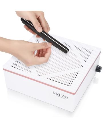 Saviland Nail Dust Collector Machine with Reusable Filter, Powerful 60W Nail Vacuum Cleaner Fan Electric Dust Collector Manicure Tool for Acrylic Nails Builder Extension Nails, Low Noise