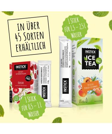 Intick Sugar-Free Instant Drink - Pear Flavor | Vegan Low-Calorie Vitamin C | 1 Pack (12 x 0.5-1L) - Refreshing Instant Beverage Powder - Buy Online on SooperMarket.com
