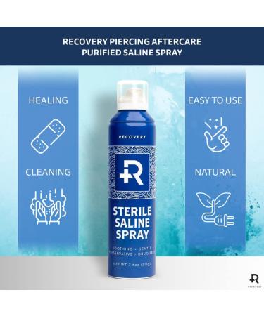 Recovery Piercing Aftercare Purified Saline Spray - All Natural Cleaner (6 oz Can) - Buy Online on SooperMarket.com