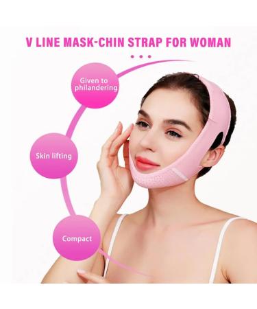 Ehoter Double Chin Reducer Face Slimming Strap & Neck Lifting Mask - Adjustable V Line Face Lifting Tape - Black Compression Bandage - Buy Online on SooperMarket.com