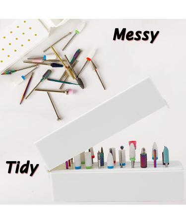 Fiezkaa Nail Drill Bits Holder Stand - 30 Holes Dustproof Case for Acrylic Nail Drill Bits - Salon Organizer and Storage Box - Buy Online on SooperMarket.com