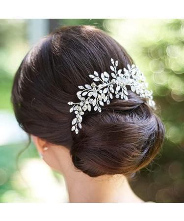 Bride Wedding Hair Comb Hair Accessories with Crystal Bridal Side Combs Headpiece for Women and Girls Bridal Headpiece - Buy Online on SooperMarket.com