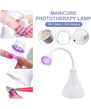 UV Nail Lamp Mini Lotus Hands Light Nail Polish Gel Curing Lamp Rotatable Nail Dryer White LED - Buy Online on SooperMarket.com