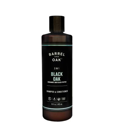Barrel and Oak - 2-in-1 Shampoo & Conditioner Men's Shampoo & Conditioner Set Hair Care for Men Cleanses Hair & Scalp Natural Moisturizer Essential Oil-Based Scent Vegan (Black Oak 16 oz)
