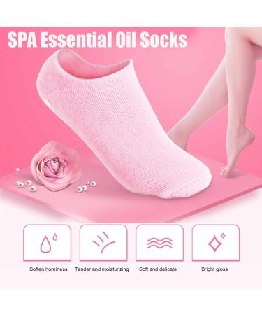 4 Pieces Moisturizing Gel Socks | Essential Oil Foot Care for Cracked Dry Feet - Beauty Salon Quality - Buy Online on SooperMarket.com