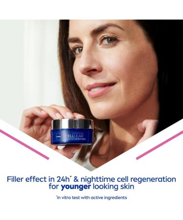 NIVEA Hyaluron Cellular Filler Anti-Age Night Cream (50ml) with Hyaluronic Acid and Magnolia Extract - Anti Wrinkle Night Face Cream for Women - Buy Online on SooperMarket.com