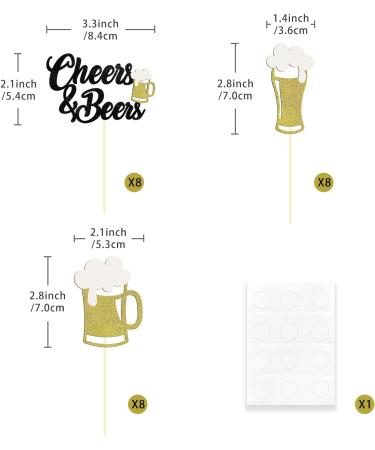 24 Pieces Glitter Oktoberfest Cupcake Toppers Cheers & Beers Cupcake Topper Bavarian Cake Topper for Oktoberfest Party Decorations Bavarian Party Decorations (Cheers) - Buy Online on SooperMarket.com