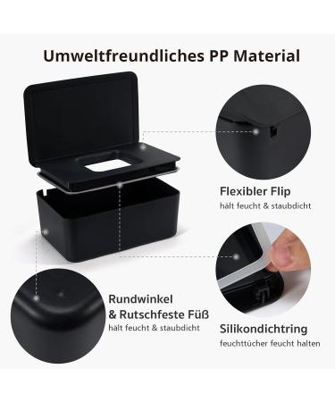 Buy Cheerhom Black Baby Wet Wipes Storage Box - Moist Toilet Paper Holder & Wet Wipe Organizer 18x12.2x7cm - Perfect for Home Office & Travel - Buy Online on SooperMarket.com