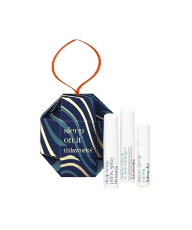 This Works Sleep On It Trio Gift Set - Travel Kit with Mini Deep Sleep Pillow Spray Stress Check Mood Manager Spray & Aromatherapy Pulse Point Rollerball - Self Care and Sleep Gifts for Women Sleep On It Trio Gift Set 2024
