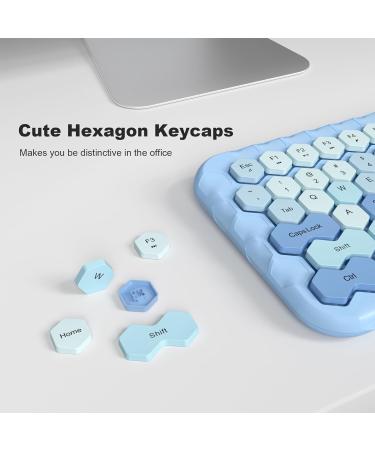 MOFII Colorful Computer Wireless Keyboard and Mouse - Mini Blue - Buy Online on SooperMarket.com