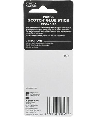 Scotch Mega Purple Glue Stick  1.4 oz  Acid Free and Non-Toxic (6108-MEGA) - Buy Online on SooperMarket.com