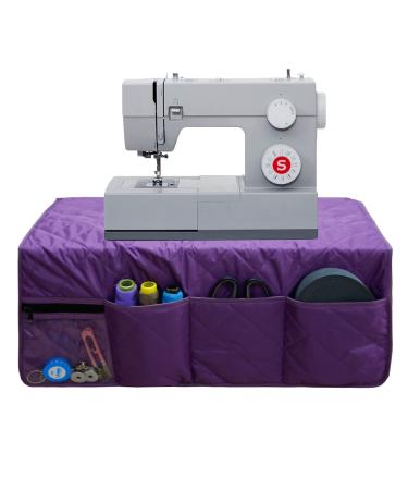 Sewing Machine Pad for Table  with 4 Pockets Sewing Machine Dust Cover for Sewing Machine Accessories Organizer (Purple)