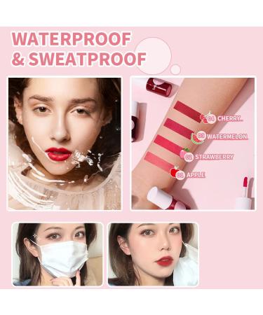 2 Colors Lip Tint Stain for Cheek & Lip | Long Lasting Glossy Korean Mini Liquid Lipstick - #01 APPLE & #03 WATERMELON - Buy Online on SooperMarket.com
