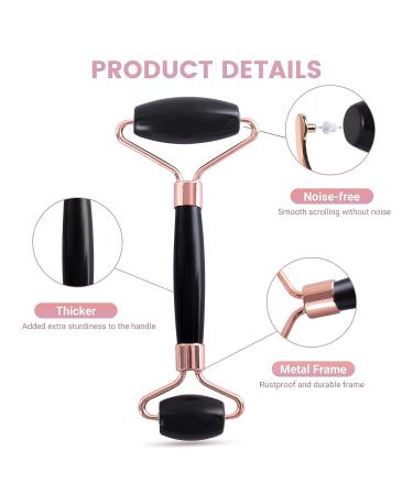ZEEBA Natural Jade Face Roller and Gua Sha Set for Beauty Skin Care - Black - Buy Online on SooperMarket.com