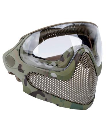 ATAIRSOFT Airsoft 2 Modes Tactical Safety Protection Full Face Mask Anti-Fog Goggles Set with 3 Interchangeable Lenses MC