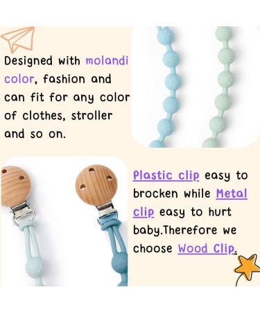 WeSweet 3PCS Pacifier Clip Silicone One Dummy Clips with one piece design Soother Clips Blue+dark Blue+white - Buy Online on SooperMarket.com