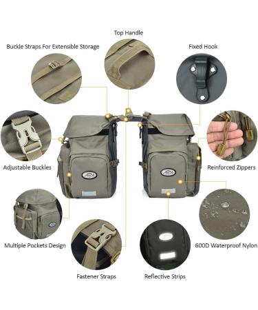 Lixada 50L Waterproof Bike Pannier Bag | Large Capacity Bicycle Trunk Bag | Army Green - Buy Online on SooperMarket.com
