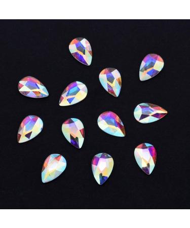 Tisslan 100pcs Crystal AB Foiled Pear Shape Flatback Rhinestone Set for Nail Art Decorations - DIY Supplies - Buy Online on SooperMarket.com