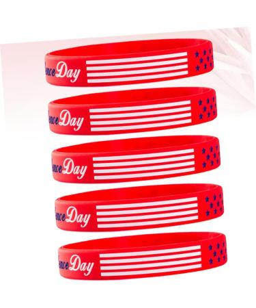 Totority 5pcs Independence Day Red Silicone Wristband Bracelets - Buy Online on SooperMarket.com