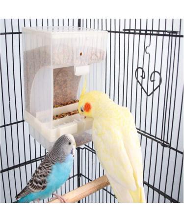 PINVNBY No-Mess Bird Feeder for Parrots - Seed Food Container with Perch - Ideal for Budgerigar, Canary, Cockatiel, Finch, Parakeet, and More - Buy Online on SooperMarket.com