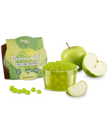 Inspire Food Bubble Tea Pearl Green Apple for Bubble Tea |Popping boba pearls tapioka fruit beads and boba pearls - 100% vegan and gluten -free without artificial dye 100g green apple 1 x 100 grams