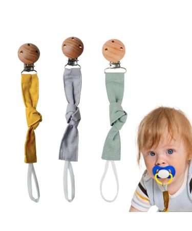 Idezek Baby Pacifier Clip - Pacifier Leash | Baby Pacifier Straps One Piece Pacifier Clip Holder for Teething Ring Wooden Clips Design