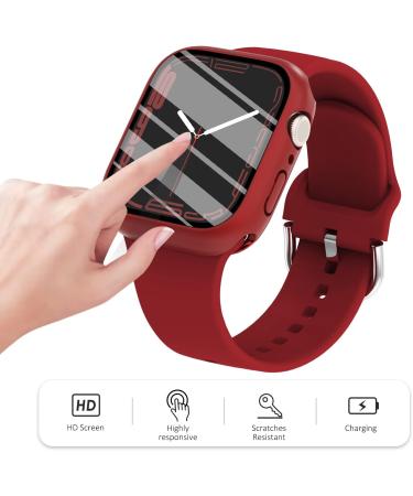 Fullife 6-Pack Waterproof Case for Apple Watch Series 7/8 45mm with Tempered Glass Screen Protector - Full Protective Hard PC Bumper Case - 6 Colors - Buy Online on SooperMarket.com
