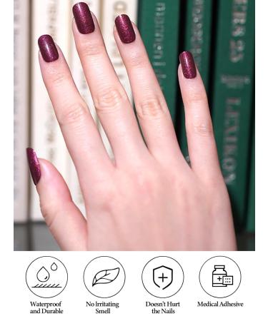 Kalolary Red Gel Nail Strips for Mother s Day | Glaze Brown Full Wrap Nail Polish Stickers | Aurora Nail Wraps | Long-Lasting Salon Quality | Includes Nail File & Wood Stick | UV/LED Lamp Required - Buy Online on SooperMarket.com