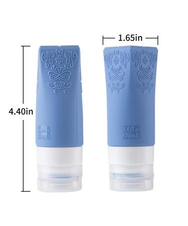 Leakproof Silicone Travel Bottles Set | TSA Approved Cosmetic Toiletries Containers | Perfect for Shampoo, Conditioner, Facial Cleanser & Cream | Travel Accessories - Buy Online on SooperMarket.com