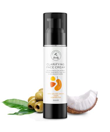 Face Cream for Teen Girls Boys - Organic Face Moisturizer for Dry Skin - Soothing Facial Cream with Tea Tree Moisturizer - Daily Face Moisturizer for Acne Prone Skin - Hyaluronic Acid Moisturizer