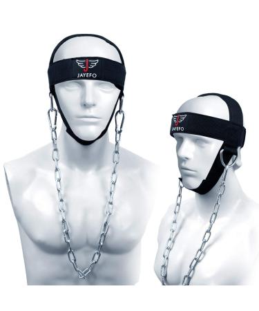 Jayefo Sports Neck Training Exerciser Harness Traps Muscle Builder Head Harness Home Gym for Strength Fitness Powerlifting Workout Boxing MMA Strong Neck Steel Chain Exerciser Strengthener