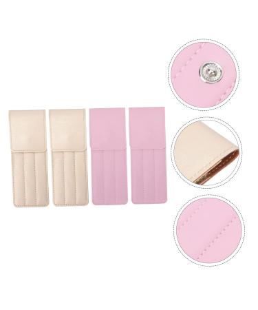 Beavorty 20 STK Eyelash Tweezers Protective Cover & Storage Bags | PU Leather Cosmetic Travel Pockets - Golden & Pink | Perfect for Facial Beauty Tools - Buy Online on SooperMarket.com