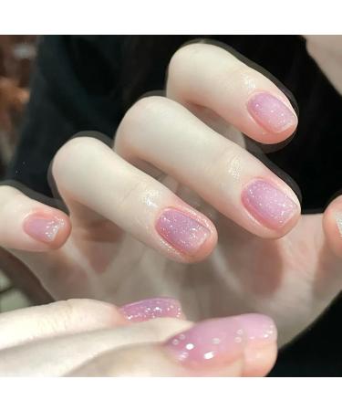 Pink Gel Nail Polish Nail Varnish Pink Jelly glitter Natural French Manicure Light Pink Coral Gel Nail Varnish Long Lasting Nails Soak off UV/LED Lamp Nail Art Salon for Women Girls DIY at Home - Buy Online on SooperMarket.com