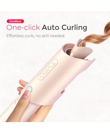 Buy TYMO Curlgo Eco 1 Inch Cordless Automatic Rotating Curling Iron - Dual Voltage Travel Hair Curler for Beach Waves Safe & Tangle-Free Gold Blush - Buy Online on SooperMarket.com