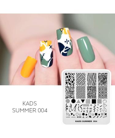 Summer Nail Stamping Plate - Geometry, Leopard, Zebra Patterns | Alexnailart Stencil for DIY Manicure Designs (SU004) - Buy Online on SooperMarket.com