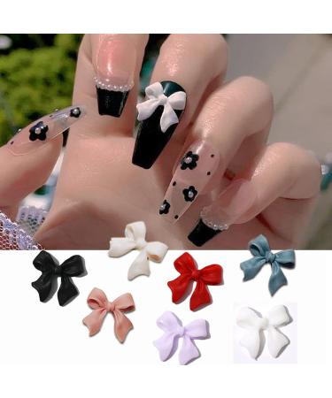 100PCS 3D Bow Nail Art Decorations  Colorful Bowknot Nail Accessories 3D Bows Nail Charms for Acrylic Resin Flatback Nail Art Design -2