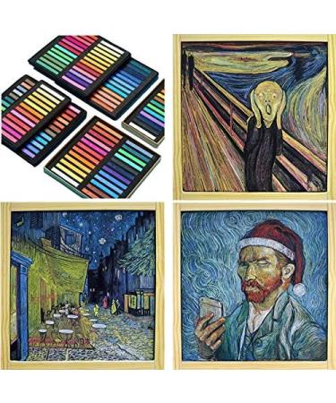Non-Toxic Square Soft Pastels Set - 12 Colors | Artist Chalk Pastel Sticks for Art Drawing and Painting - Professional Quality - Buy Online on SooperMarket.com