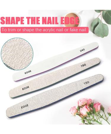 Professional Nail File Set Double Sided Grit 100/150/180/220/240/280/1000/4000 Buffer Emery Board Manicure Tools For Nail Grooming and Styling Acrylic Gel Nail Buffer File Block Nail Polisher 6 Pcs - Buy Online on SooperMarket.com