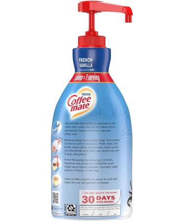 Coffee mate French Vanilla Liquid Concentrate 1.5 Liter Pump Bottle with World Food Shop Scoop - Buy Online on SooperMarket.com