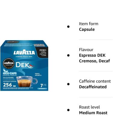 Lavazza A Modo Mio DEK Cremoso Decaf Coffee Capsules - 256 Count - Buy Online on SooperMarket.com