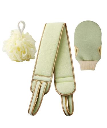 Buy Cabilock Exfoliating Loofah Sponge Set - Shower Balls Mitts & Back Sponge for Smooth Skin - Light Green - Buy Online on SooperMarket.com