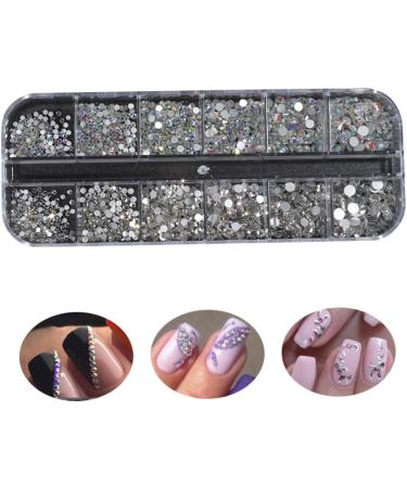 Nail Art Gems Flat Back Round Nail Rhinestones AB Mixed Nail Crystals for DIY Crafts 1Box nail art gems - Buy Online on SooperMarket.com