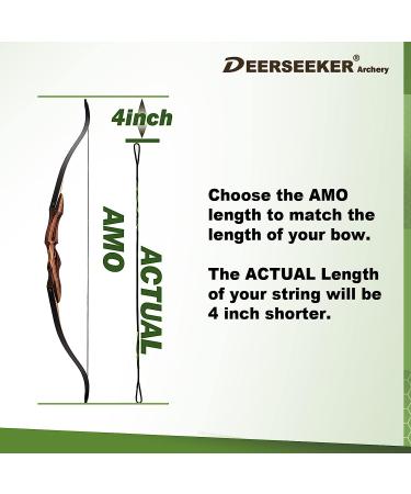 Deerseeker Dacron Bow String Set | 2 Nocking Points | 12-14-16 Strands | Recurve & Longbow | Hunting Replacement Bowstrings | 48-70 inches | AMO 48 | Brown - Buy Online on SooperMarket.com