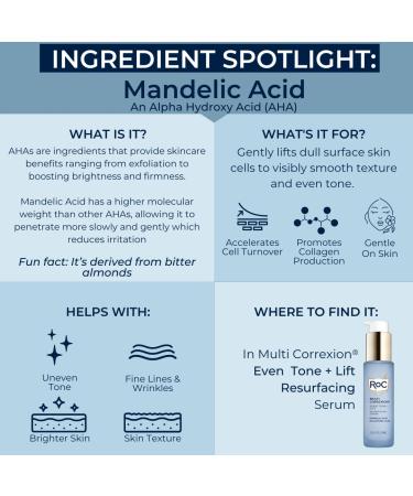 RoC Multi Correxion Even Tone + Lift Serum with Mandelic Acid - Brightening & Even Tone - Hyaluronic Acid for Dry Skin - 1 fl oz - Buy Online on SooperMarket.com