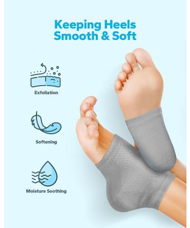 MoistMate Heel Socks for Dry Cracked Feet - Foot Care Repair and Moisturizing - Aloe Spa Socks for Men and Women (Grey, 2 Pairs) - Buy Online on SooperMarket.com